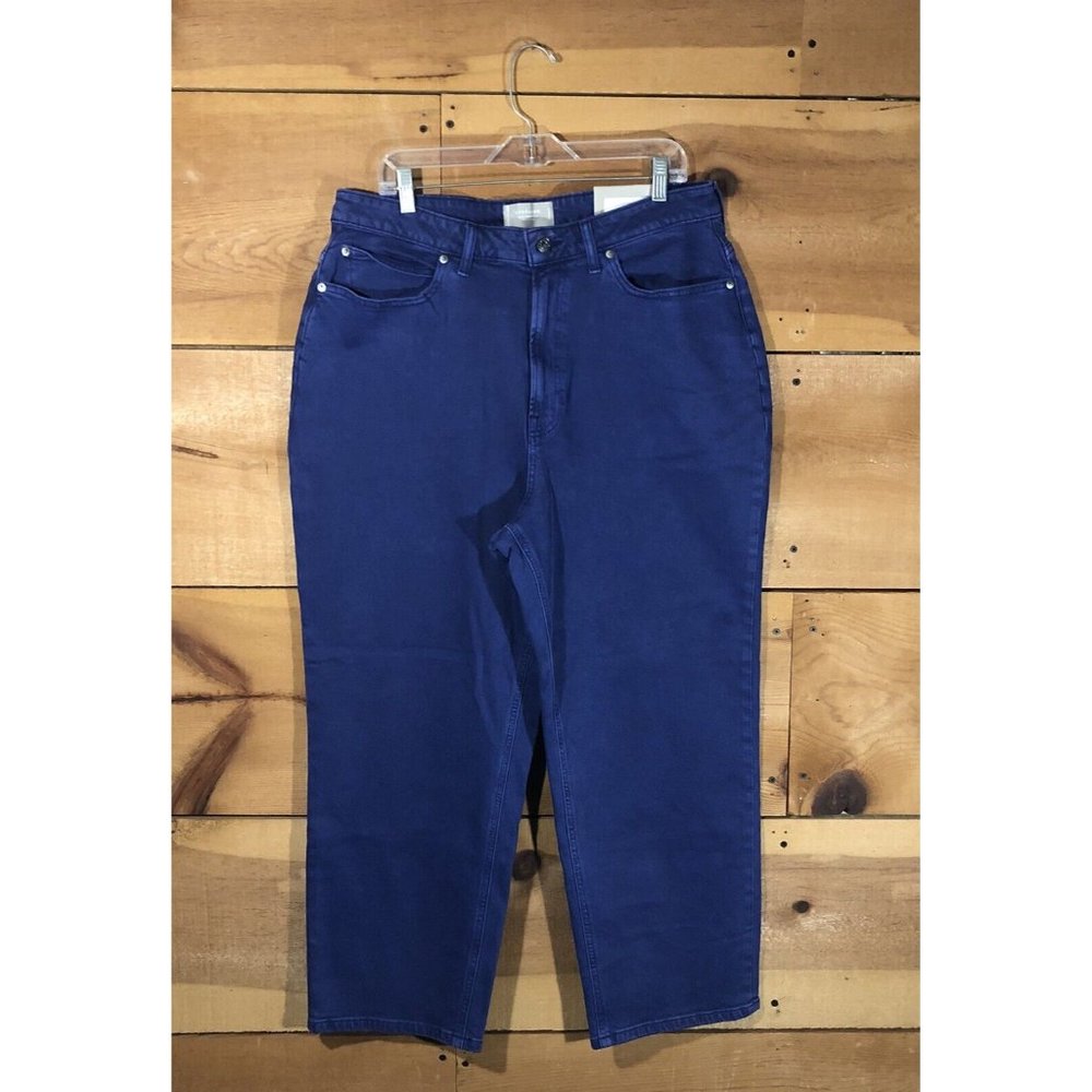 NEW EVERLANE The Curvy Way High Jeans Womens Size 34 High Waist Wide Leg Purple